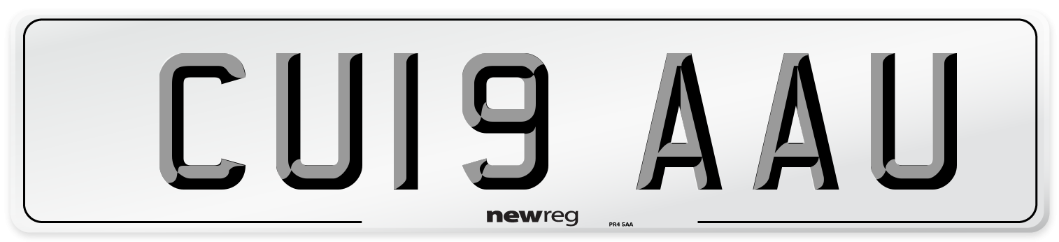 CU19 AAU Number Plate from New Reg